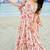 Peach heavy digital printed rayon gown style