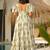 Off white heavy digital printed rayon gown style