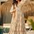 Beige heavy digital printed rayon gown style