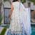 White heavy digital printed rayon gown style