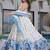 White heavy digital printed rayon gown style