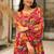 Megenta heavy digital printed heavy airtex chinon gown style