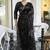 Black embroidered net saree