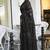 Black embroidered net saree