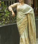 Green embroidered banarasi saree
