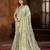Green embroidered georgette saree