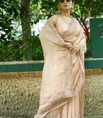 Pink embroidered banarasi saree