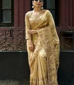 Gold embroidered banarasi saree