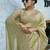 Pista embroidered banarasi silk saree