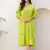 Lemon green digital print full round flair kota checks kurti