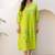 Lemon green digital print full round flair kota checks kurti