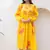 Yellow digital print full round flair kota checks kurti