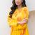 Yellow digital print full round flair kota checks kurti