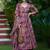 Dusty magenta heavy digital printed maslin anarkali palazzo style