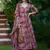 Dusty magenta heavy digital printed maslin anarkali palazzo style