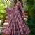 Dusty magenta heavy digital printed maslin anarkali palazzo style