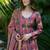 Dusty magenta heavy digital printed maslin anarkali palazzo style