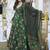 Drak green heavy digital printed maslin anarkali style