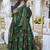 Drak green heavy digital printed maslin anarkali style
