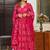 Pink heavy digital printed maslin anarkali style