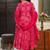 Pink heavy digital printed maslin anarkali style