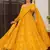 Yellow heavy digital printed maslin anarkali style