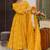 Yellow heavy digital printed maslin anarkali style