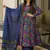 Blue heavy digital printed maslin anarkali palazzo style