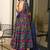 Blue heavy digital printed maslin anarkali palazzo style