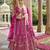 pink Premium Silk Bridal Lehenga with Hand Embroidery & Zarkan Work for wedding