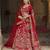 red Premium Silk Bridal Lehenga with Hand Embroidery & Zarkan Work for wedding