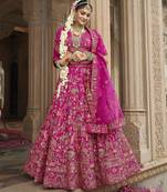 Red Premium Silk Bridal Lehenga with Hand Embroidery & Zarkan Work for wedding