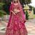 pink Premium Silk Bridal Lehenga with Hand Embroidery & Zarkan Work for wedding