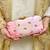 Pink silk embroidered clutch
