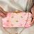 Pink silk embroidered clutch