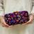 Blue wool floral embroidered clutch
