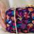 Blue wool floral embroidered clutch