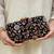 Black silk floral embroidered clutch