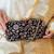 Black silk floral embroidered clutch