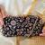 Black silk floral embroidered clutch
