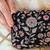 Black silk floral embroidered clutch