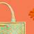 Mint silk embroidered tote bag