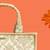 Beige silk floral embroidered tote bag