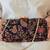 Black wool embroidered clutch