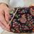 Black wool embroidered clutch