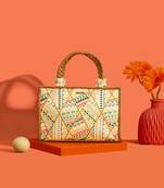 Multicolor silk embroidered tote bag