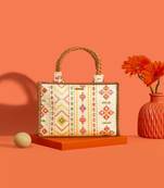 Multicolor silk embroidered tote bag