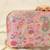 Pink wool floral embroidered clutch