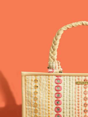 Multicolor silk embroidered tote bag 3