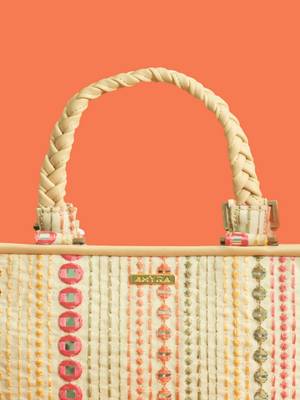 Multicolor silk embroidered tote bag 5